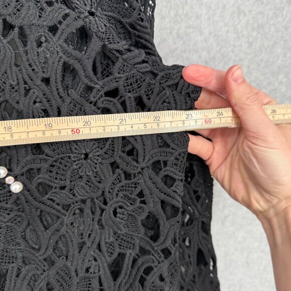 Boston Proper Lace Western Jacket Size XL Black Rhinestone Pearl Embellished EUC - Picture 11 of 13